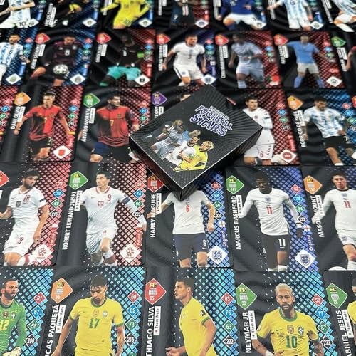 FowWelt Champions League Football Collector Cards – 55 PCS Unofficial Trading Card Game Pack For Kids & Fans | Soccer Cards For Boys, Girls, Gifting (Football Black) - Image 4