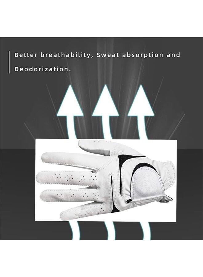 LAMAY Leather Golf Glove for Men with Ball Marker and Extra Grip - Left Hand Fit for Women, Girls, and Men - Size 22,24 (1 Pack)" - Image 5