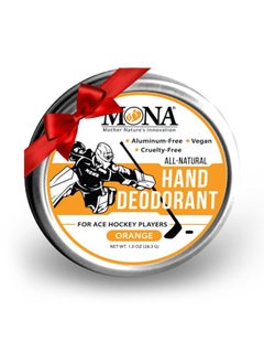 BRANDS All Natural HAND DEODORANT for Ace Hockey Players | For athletes who wear gloves | Vegan, Non-GMO, Cruelty free | ORANGE Scent | 1oz
