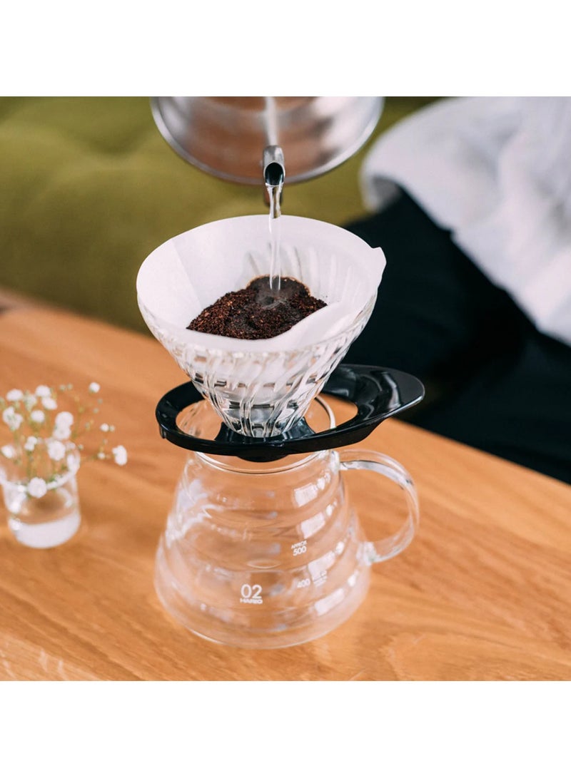 هاريو منقط القهوة الزجاجي V60 02، أسود - Image 2
