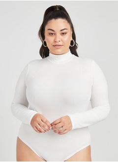 Plus Long Sleeves High Neck Bodysuit