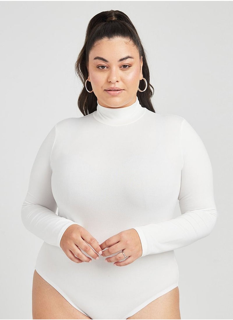 Styli - Plus Long Sleeves High Neck Bodysuit - Image 1