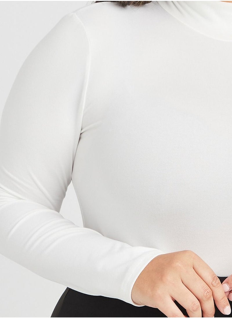 Styli - Plus Long Sleeves High Neck Bodysuit - Image 1