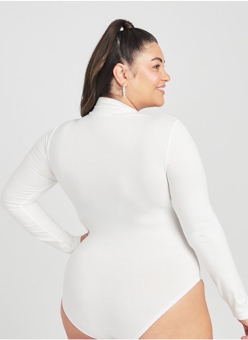 Styli - Plus Long Sleeves High Neck Bodysuit - Image 1