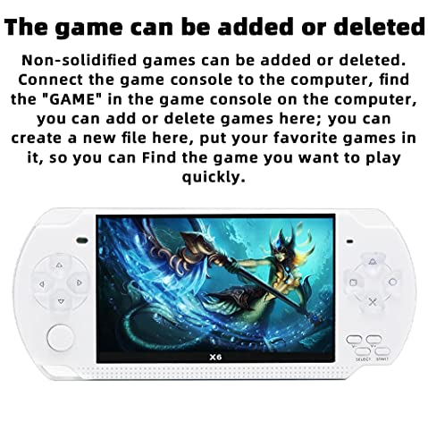 JXD Handheld Game Console 4.3 inch 8GB Built in 2000 Games for Multiple Simulators X6 Retro Video Game Console Mp3/4/Ebook TV Out Mini Hand Portable Game Player Device Holiday (White) - Image 5