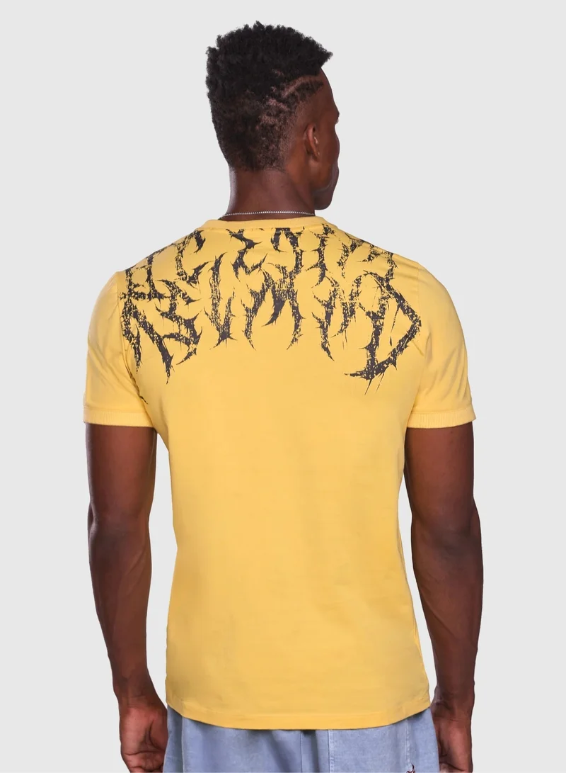 Musclemind Men's Printed V-Neck Regular Fit T-Shirt