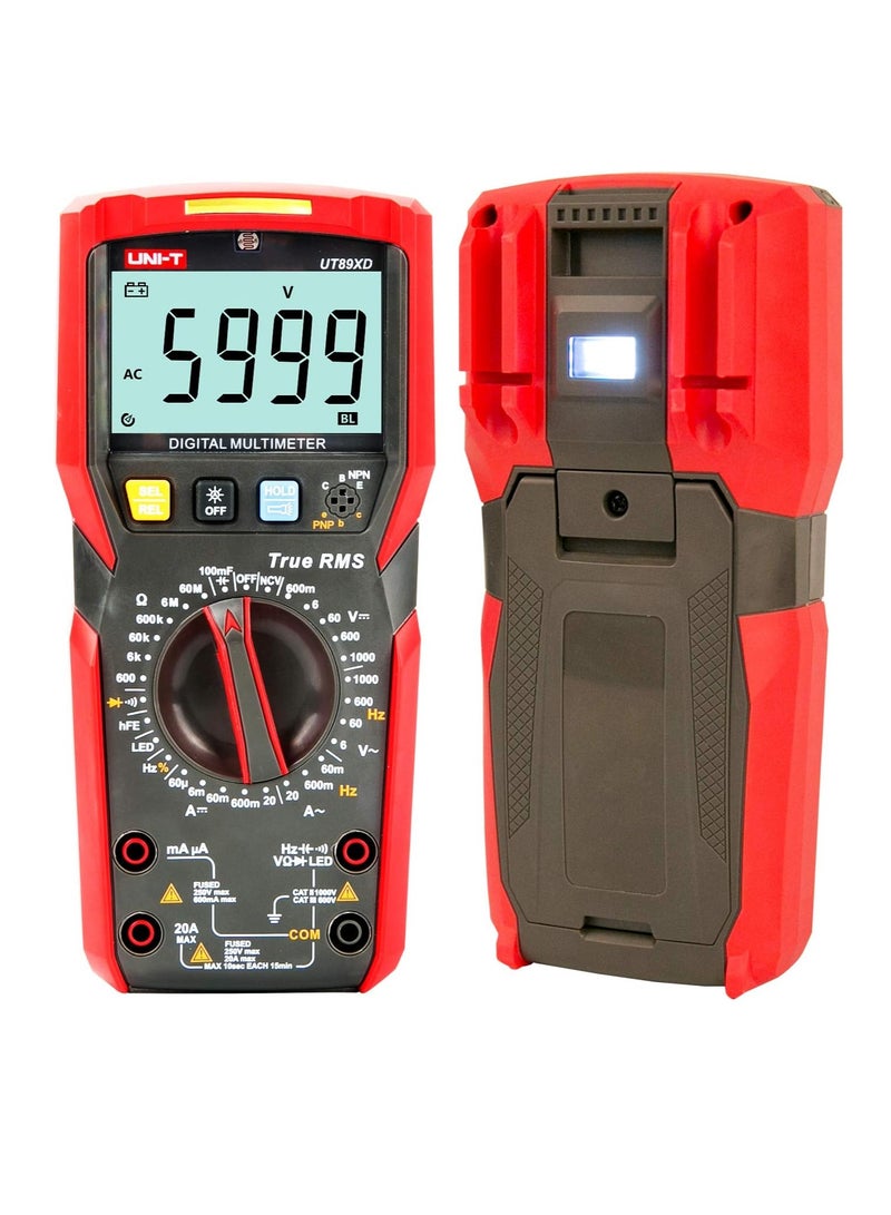 Professional Digital Multimeter with True RMS NCV Function for AC/DC Current, Voltage, Capacitance, and Resistance Testing up to 20A - Image 2