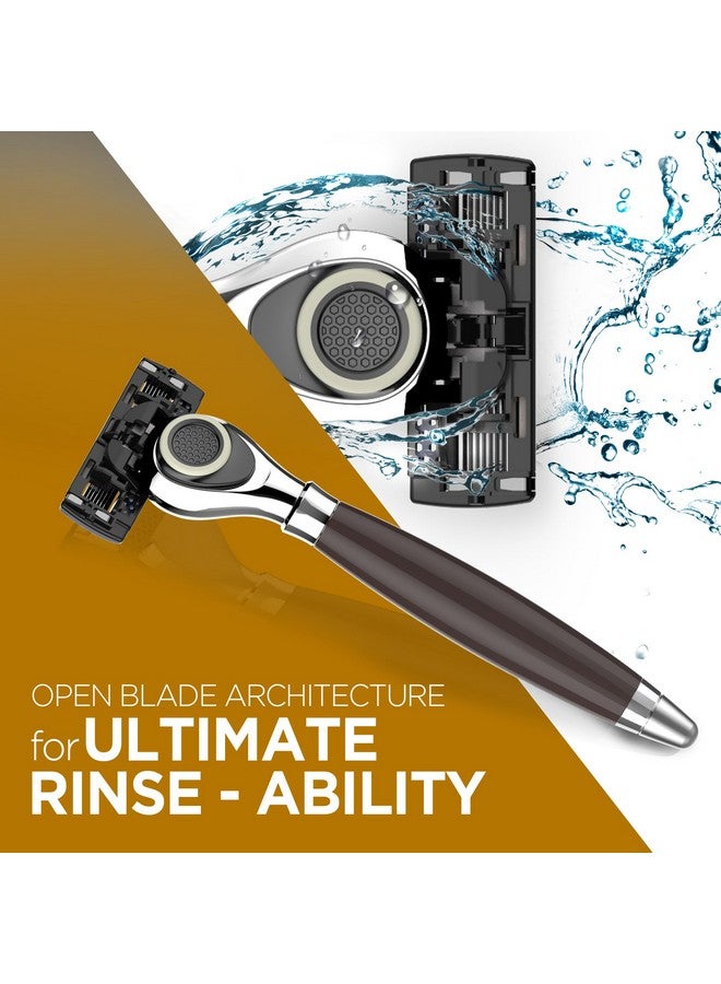 دروكو بيس كلاسيك - نظام ماكينة حلاقة بسبع شفرات مع رأس دوار ومقبض ممتاز - عبوة من 9 قطع (مقبض واحد + 9 خراطيش)