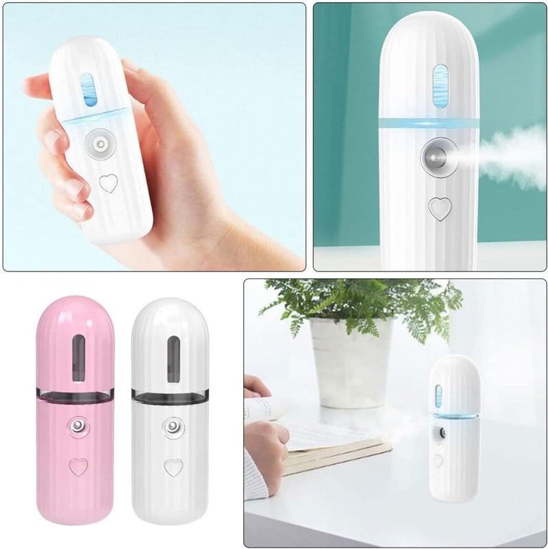 2Pcs Portable Rechargeable Moisturizing Mist Sprayer Facial Mister with Fine Mist for for Home Travel Office Use - Image 4