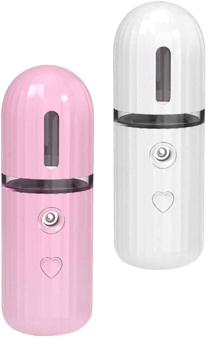 2Pcs Portable Rechargeable Moisturizing Mist Sprayer Facial Mister with Fine Mist for for Home Travel Office Use - Image 1