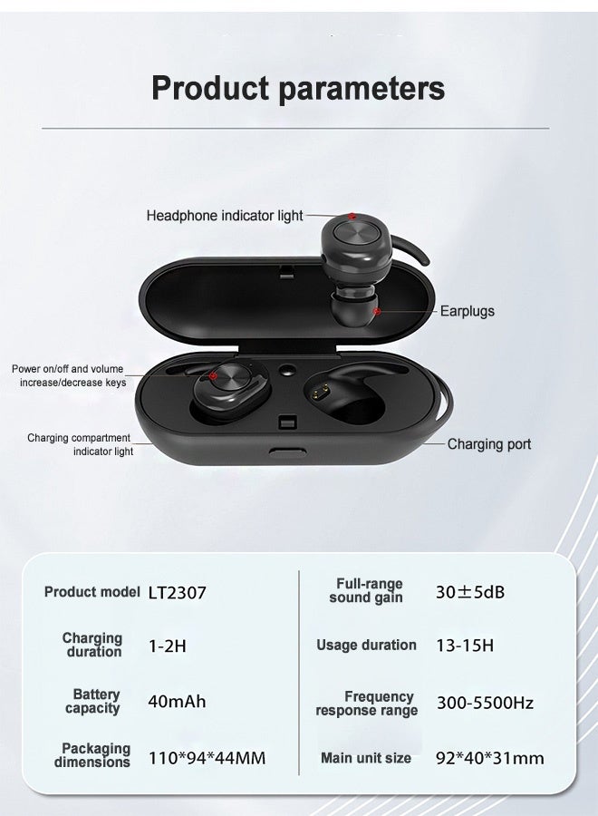 GD Rechargeable Hearing Aid for Seniors & Adults Nearly Invisible Hearing Aids - Noise Cancellation and Clear SoundIn‑Ear Hearing Assistance Device with Charging Case and Extra Ear Tips Suitable for Various Daily Scenarios - Image 2