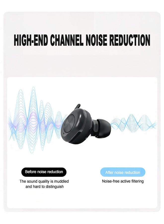 GD Rechargeable Hearing Aid for Seniors & Adults Nearly Invisible Hearing Aids - Noise Cancellation and Clear SoundIn‑Ear Hearing Assistance Device with Charging Case and Extra Ear Tips Suitable for Various Daily Scenarios - Image 4