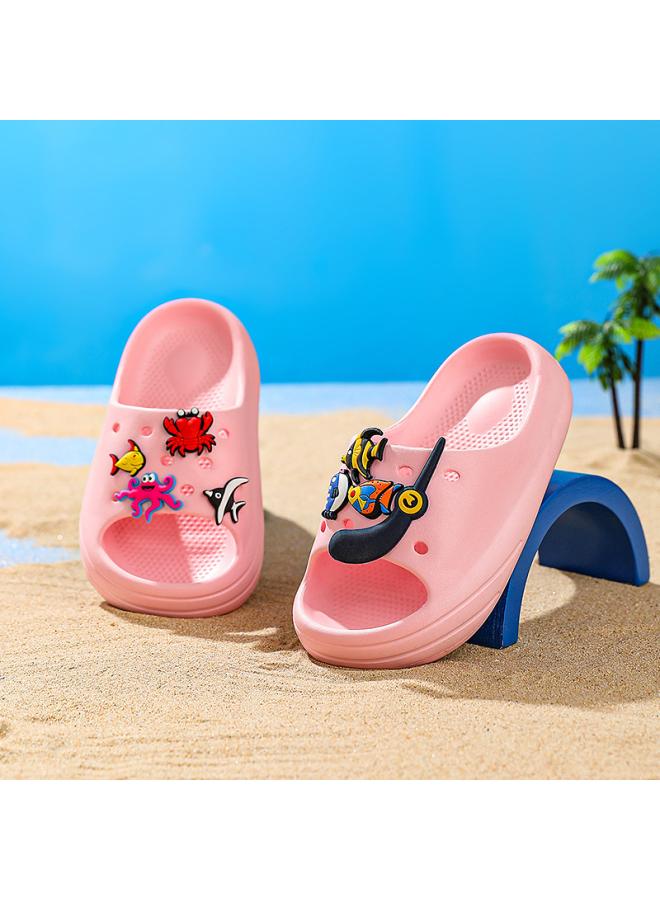 شك شباشب للأطفال صيفية للأولاد صنادل وشباشب كرتونية أحذية منزلية سميكة سوليد داخلية مانعة للانزلاق للارتداء الخارجي - Image 4