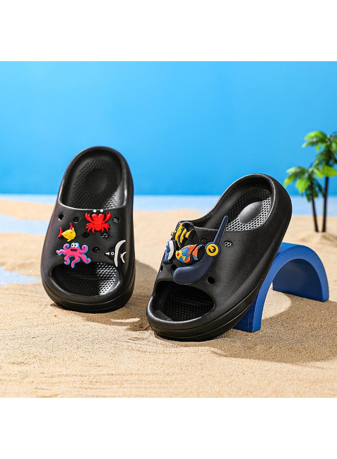 شك شباشب للأطفال صيفية للأولاد صنادل وشباشب كرتونية أحذية منزلية سميكة سوليد داخلية مانعة للانزلاق للارتداء الخارجي - Image 3