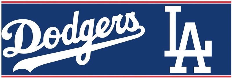 RoomMates York Wallcoverings ZB3299BD LA Dodgers Prepasted Border Bright WhiteScarlet Red