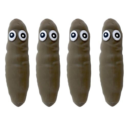 Deermon Novelty 4 Pack Joke Sensory Poo Stress Relief Toys Prank Fake Poop Squeeze Anxiety Fidget Toys with DIY Eyes for Adults Teens Birthday Party Favor - Image 1