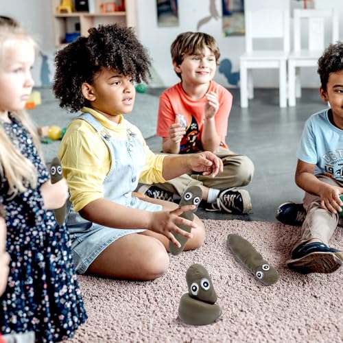 Deermon Novelty 4 Pack Joke Sensory Poo Stress Relief Toys Prank Fake Poop Squeeze Anxiety Fidget Toys with DIY Eyes for Adults Teens Birthday Party Favor - Image 5