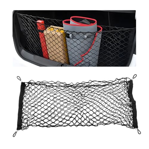 ZNDAW Stretchable Cargo Net Adjustable Elastic Storage Mesh Nets Envelope Style Cargo Netting with Mounting Screws and Hooks Trunk Rear Cargo Organizer Net for Car Truck SUV 354157 Inch - Image 1
