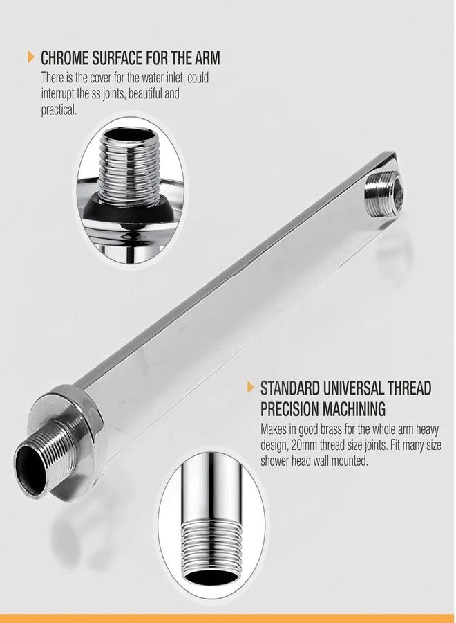 TAPSA LUXURY BATHING Tapsa Stainless Steel 24 Inch Rectangle Shower Arm|Shower Rod (Pack of 1) For Overhead Shower With Flange Chrome Finish, Suitable For All Types Overhead Shower (Wall Mount Installation Type) - Image 3