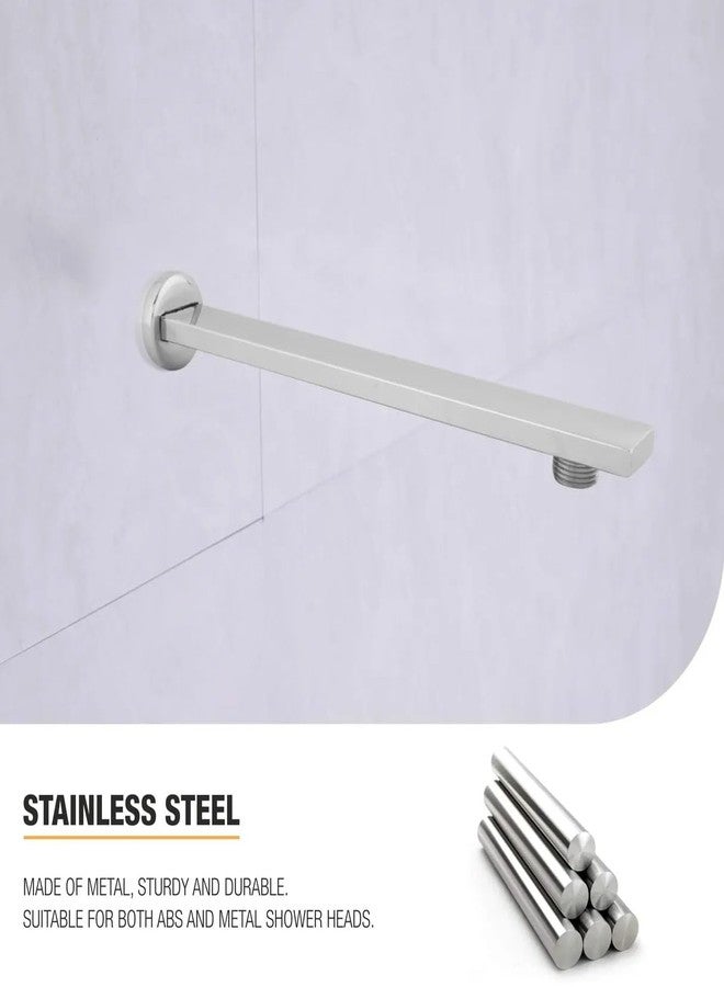 TAPSA LUXURY BATHING Tapsa Stainless Steel 24 Inch Rectangle Shower Arm|Shower Rod (Pack of 1) For Overhead Shower With Flange Chrome Finish, Suitable For All Types Overhead Shower (Wall Mount Installation Type) - Image 4