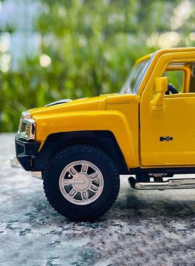D-Power همر H3 أصفر | نموذج مصغر ، عنصر جامع نهائي ، سيارات SUV | مركبات ألعاب ، نموذج سيارة معدنية للأطفال للعبة السحب | الحجم 1:32 ، للأطفال 3+  - Image 4