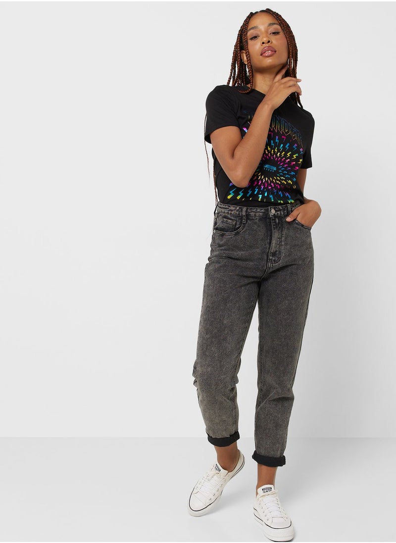 ONLY - Graphic Crew Neck T-Shirt - Image 1