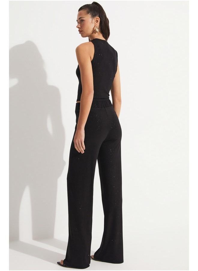 جون طقم بلوزة وبنطلون جين سيم أسود - Image 5