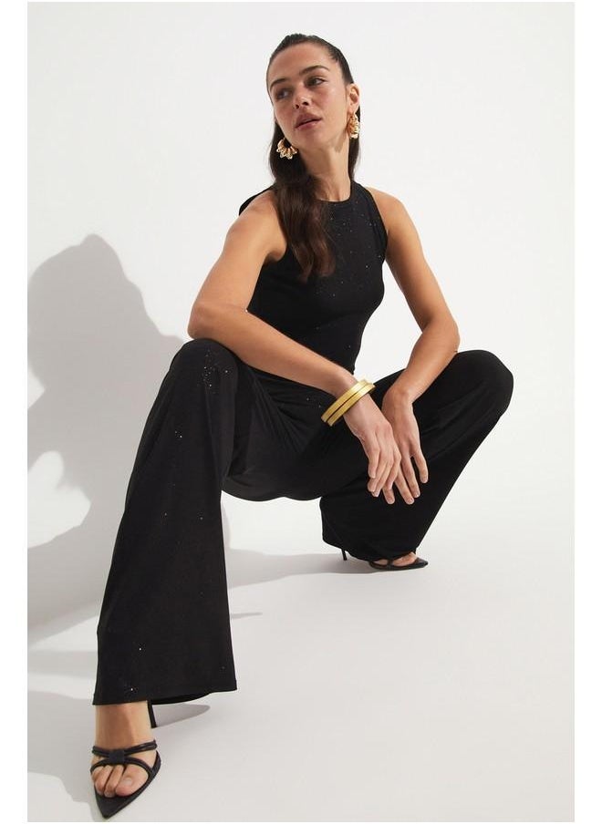 جون طقم بلوزة وبنطلون جين سيم أسود - Image 3