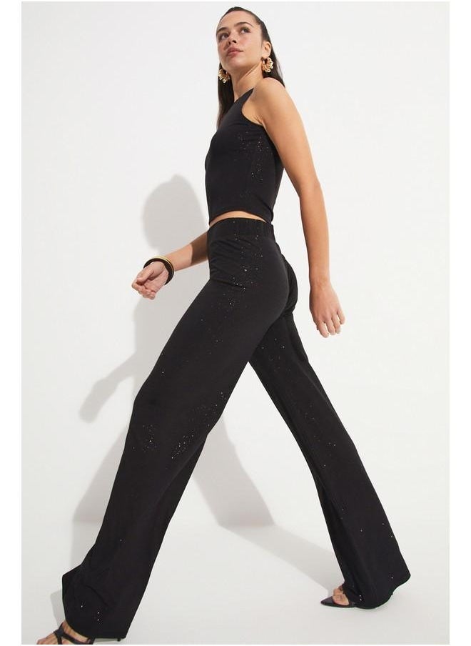 جون طقم بلوزة وبنطلون جين سيم أسود - Image 2