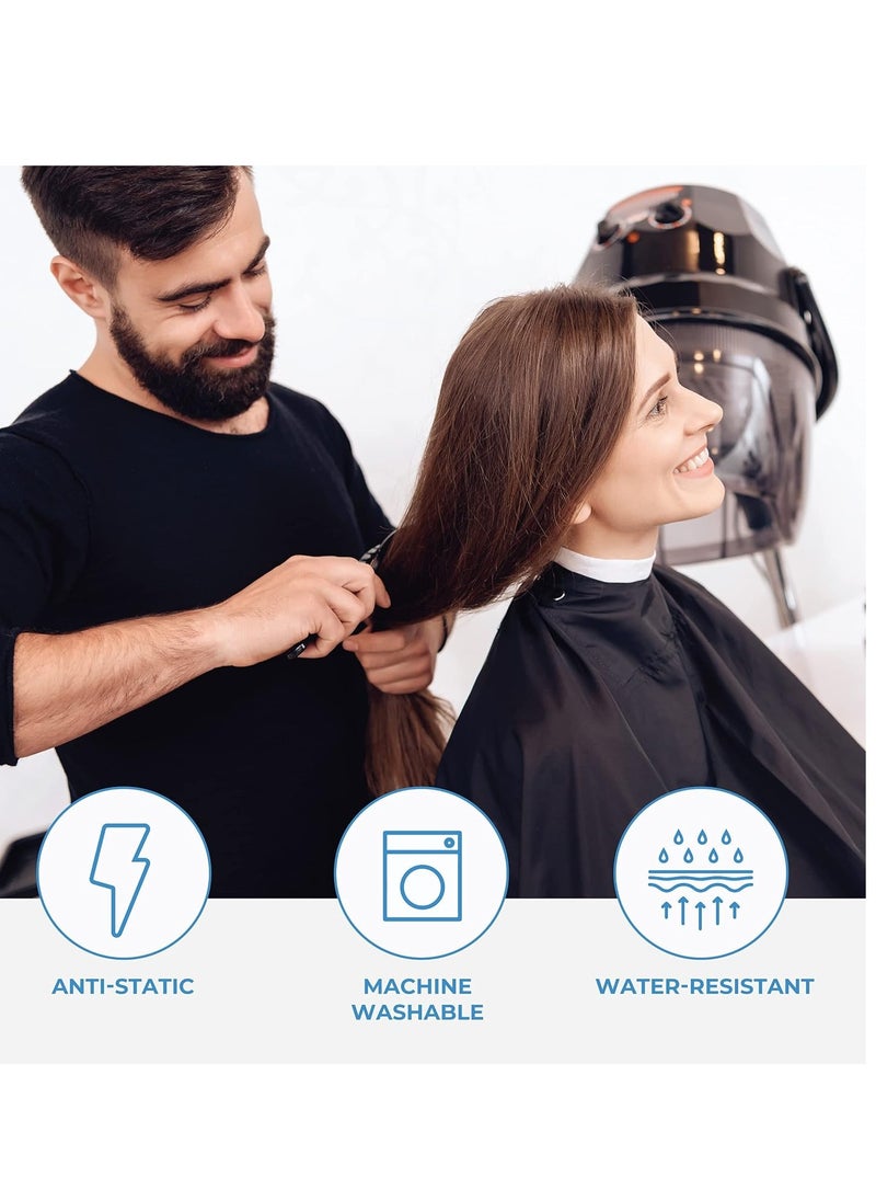 ForPro Professional Collection ForPro Professional Collection Poly Chemical Cape, Professional Hair Salon Styling Cape with Adjustable Snap Closure, Black, 58" L x 47" W  - Image 2