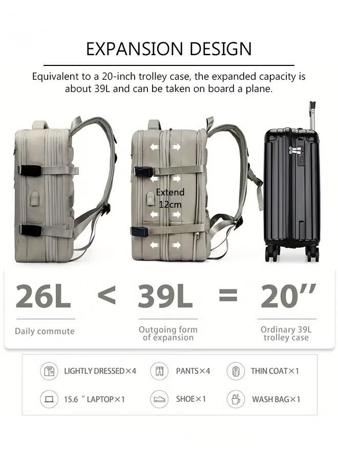 MIXDE Carry-On Luggage Backpack Unisex Backpack with External Charging Interface, Wet and Dry Separation, Large Capacity Scientific Compartmentalized Backpack, Travel Backpack, Short-Distance Luggage Bag - Image 2