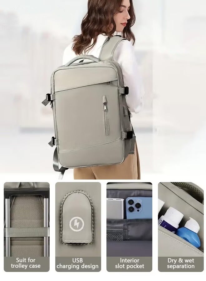 MIXDE Carry-On Luggage Backpack Unisex Backpack with External Charging Interface, Wet and Dry Separation, Large Capacity Scientific Compartmentalized Backpack, Travel Backpack, Short-Distance Luggage Bag - Image 5