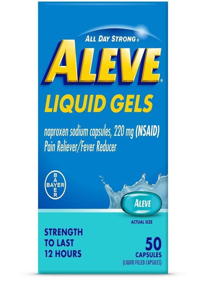 Aleve Liquid Gels, Naproxen Sodium for Pain Relief ‐ 50 Count - Image 1