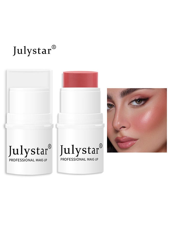Julystar Blush Stick Blush Makeup Wand, Cream Blush For Cheeks Tint,Long-Wearing,Natural-Looking Face Foundation Bright Peach Blusher for Daily Wear 3D Wonder Stick  - Image 1