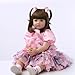 iCradle 24 Inch 60cm Reborn Toddler Dolls Soft Silicone Vinyl Handmade Similar Realistic Fashion Newborn Doll Child Toy for Birthday Xmas Gift Crafted Pink Clothes - Image 4