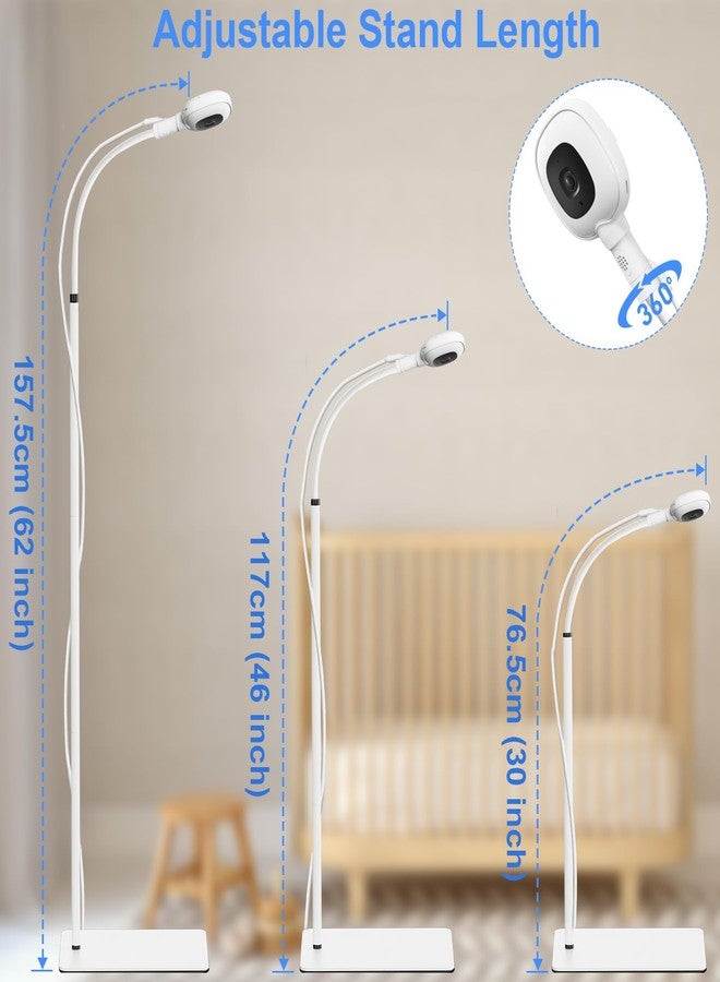 Pyfhy Floor Stand Compatible with Nanit Pro Baby Monitor, Gooseneck Swivel Holder Mount with Type-C Port & Fully Enclosed Housing Adjustable Height Baby Monitor Stand, Temperature and Humidity Display - Image 4