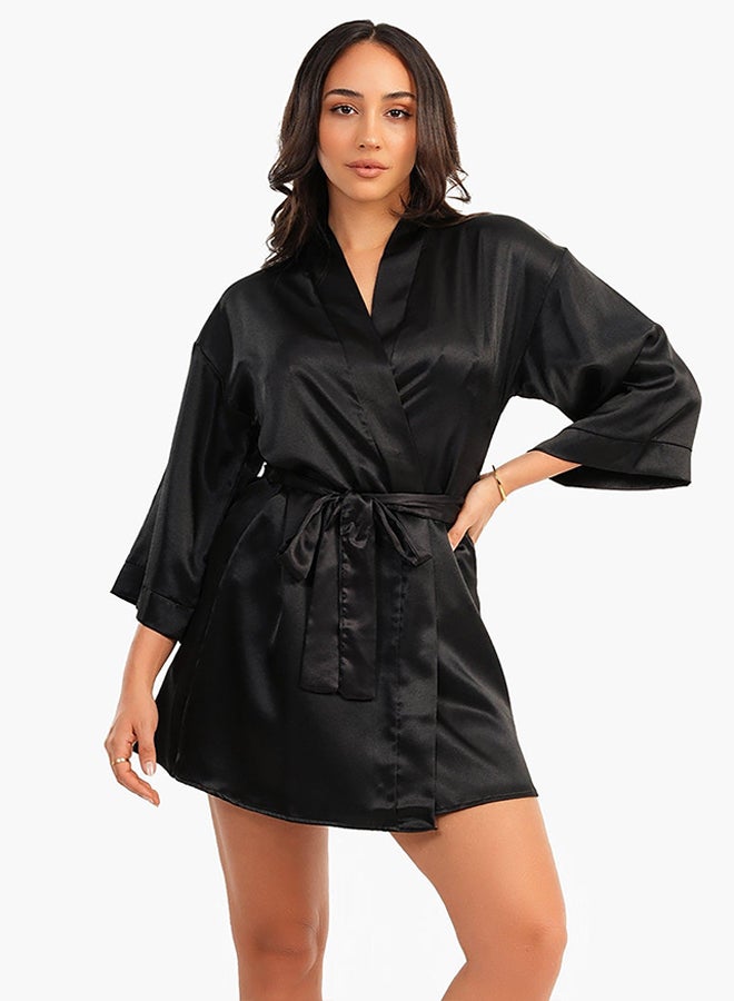 Carina Short Satin Robe  - Image 1