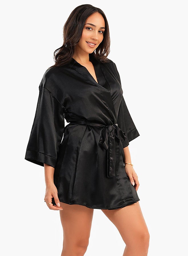 Carina Short Satin Robe  - Image 2