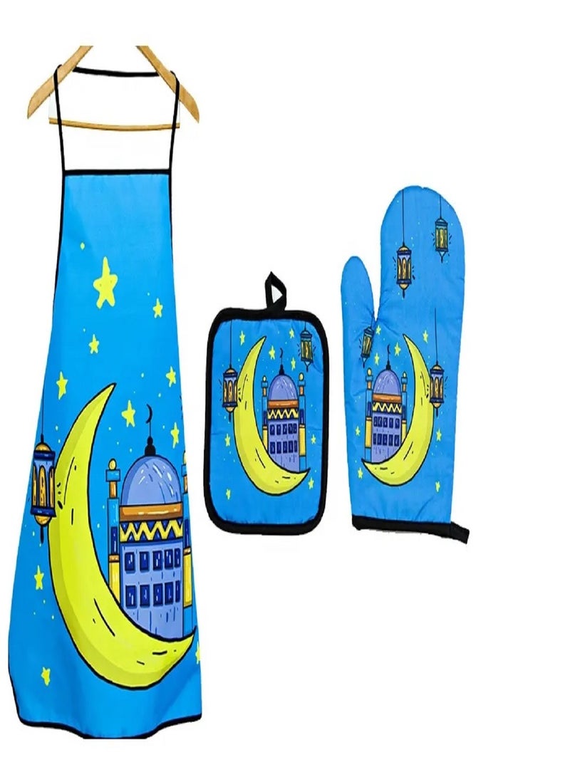E COMMERCE  BAG Kitchen Apron With Oven Glove Oil And Water Proof Apron Kit Set For Men And Women  - Image 2