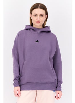Women Sportswear Fit Long Sleeves Outdoor Hoodies, Purple