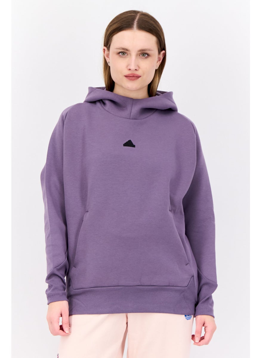 Adidas - Women Sportswear Fit Long Sleeves Outdoor Hoodies, Purple - Image 1