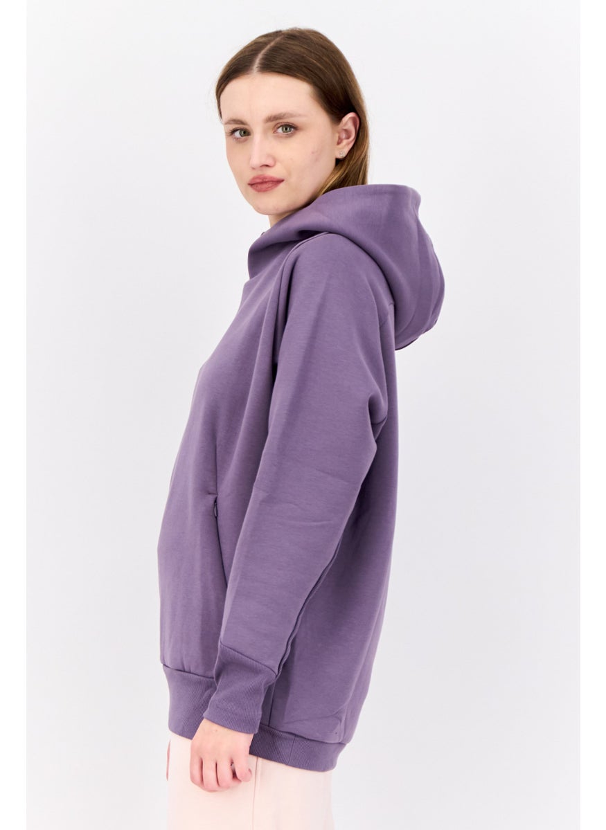 Adidas - Women Sportswear Fit Long Sleeves Outdoor Hoodies, Purple - Image 1
