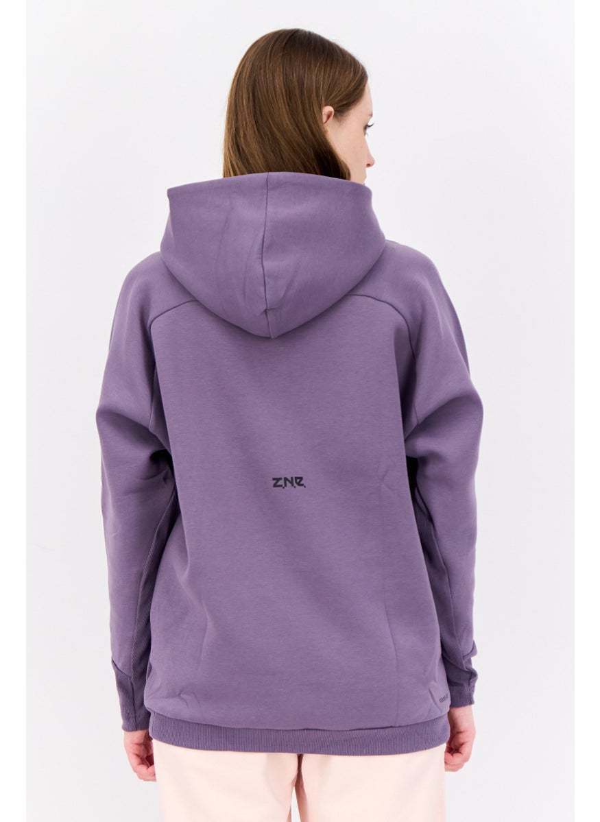 Adidas - Women Sportswear Fit Long Sleeves Outdoor Hoodies, Purple - Image 1