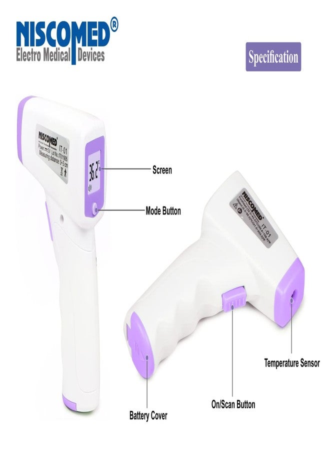 NISCOMED Forehead Digital Infrared Thermometer for Babies and Adults, Quick Measurement of Forehead Temperature in Celsius & Fahrenheit - Image 3
