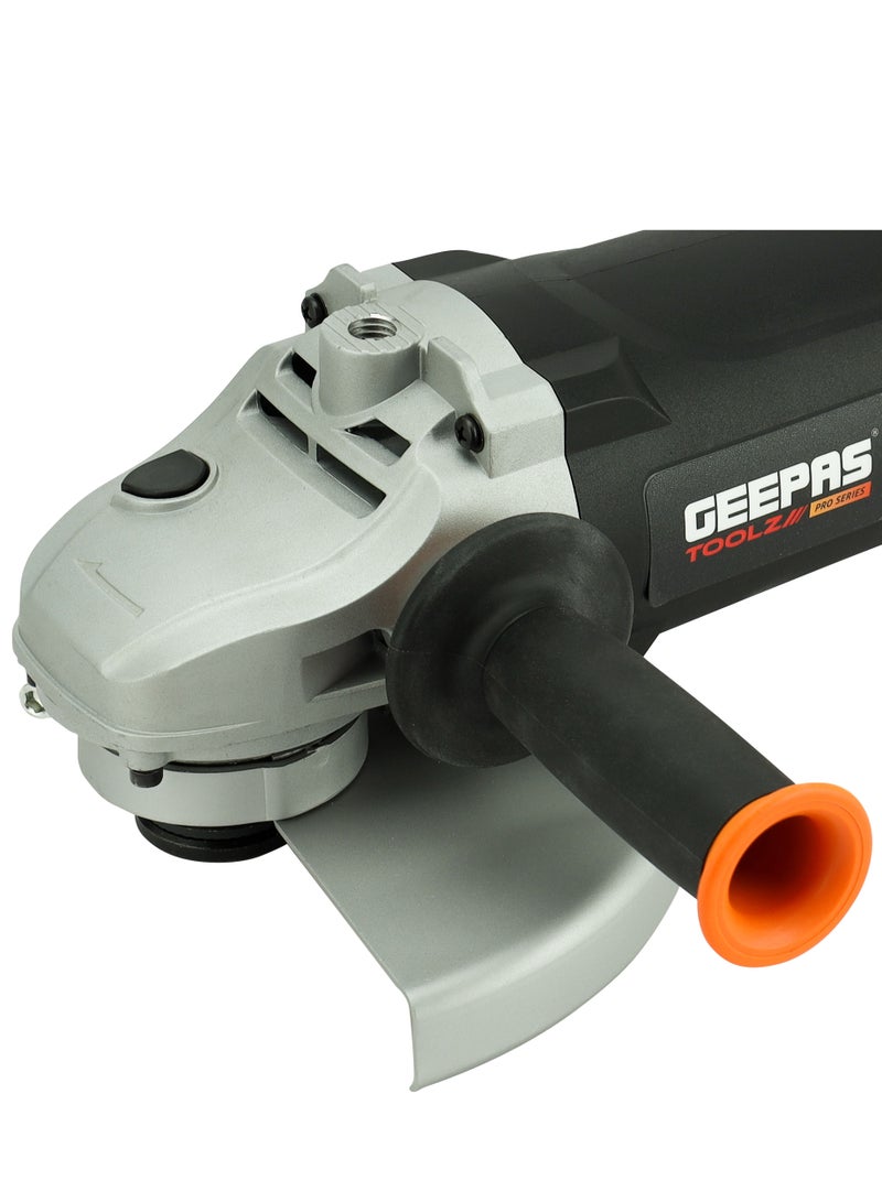 GEEPAS 26mm Angle Grinder, 2200W Power, 230mm Disc, GAG9022PR-240, 6500RPM,  Aluminium Gear Box, Safety Lock System, Ideal for Metal Grinding & Cutting  - Image 2