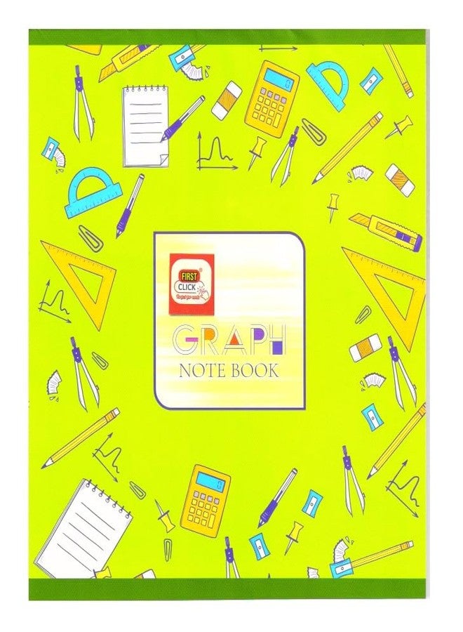 FIRST CLICK Graph Papers Graph pad Graph Sheets Lotus 4 Pad 100 Sheet (1 pad 25 Sheets) for student practice Big Size 26X21.5 CM - Image 2