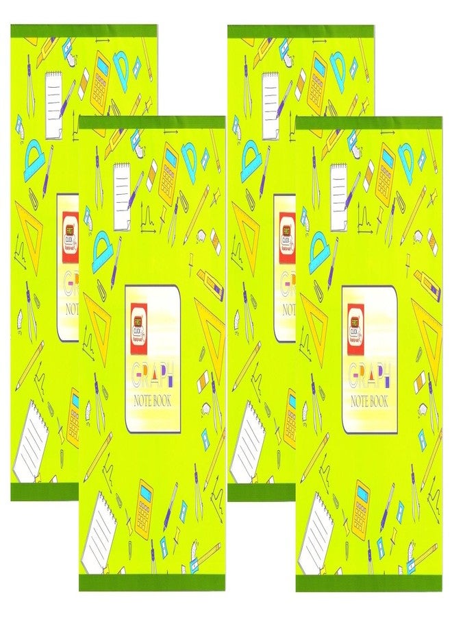 FIRST CLICK Graph Papers Graph pad Graph Sheets Lotus 4 Pad 100 Sheet (1 pad 25 Sheets) for student practice Big Size 26X21.5 CM - Image 1