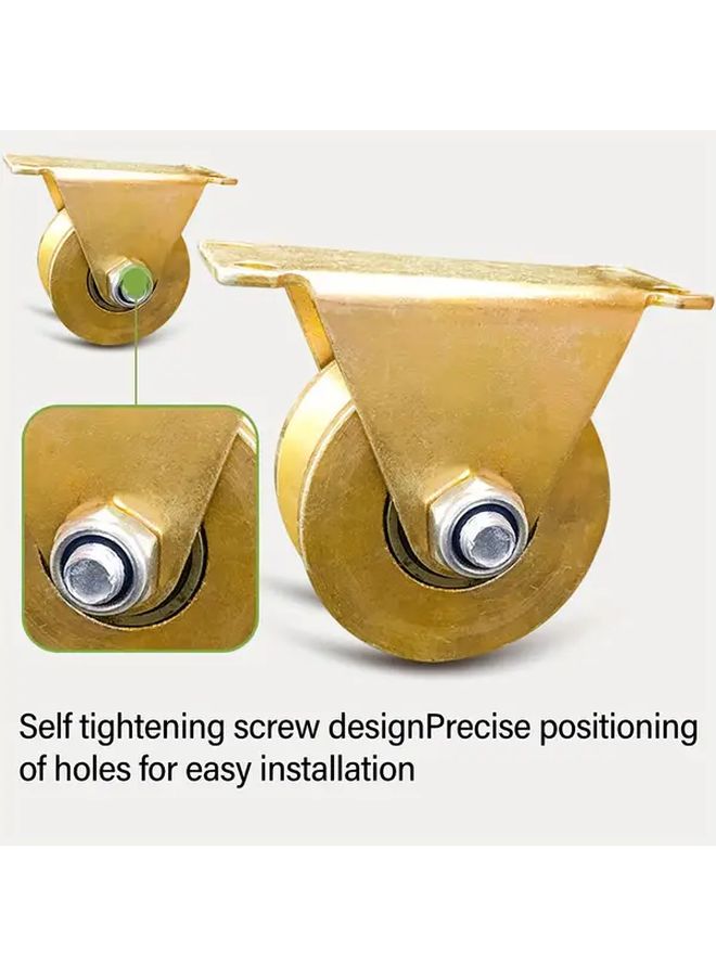 4pcs V Groove Steel Rotating Pulley Heavy Duty Caster 330 69LB Load Capacity - Image 2