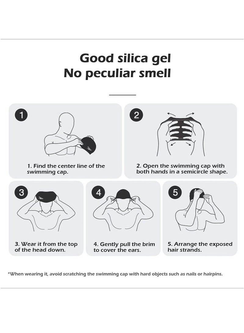 غطاء أذنين من السيليكون للسباحة، تصميم مريح، مقاوم للماء، غطاء أذنين صلب، مناسب للبالغين من الرجال والنساء ذوي الشعر الطويل. - Image 3