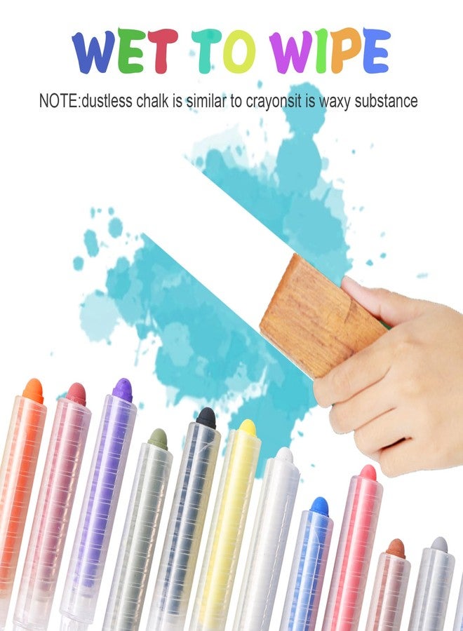 DODHEG Dustless Chalk, Colored Chalk, for Painting, Blackboard Writing, Office 12 Pcs Color 1 - Image 5